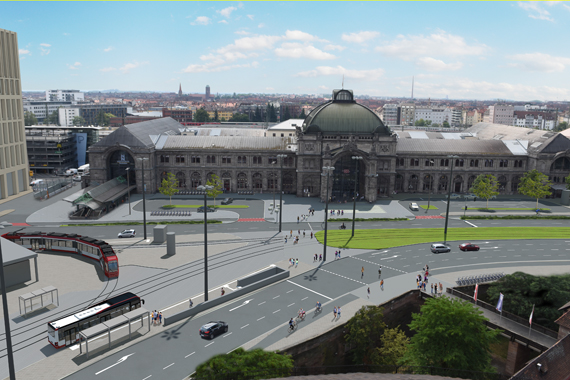 Umbaumaßnahmen Bahnhofsvorplatz Nürnberg ©SÖR/Stadt Nürnberg