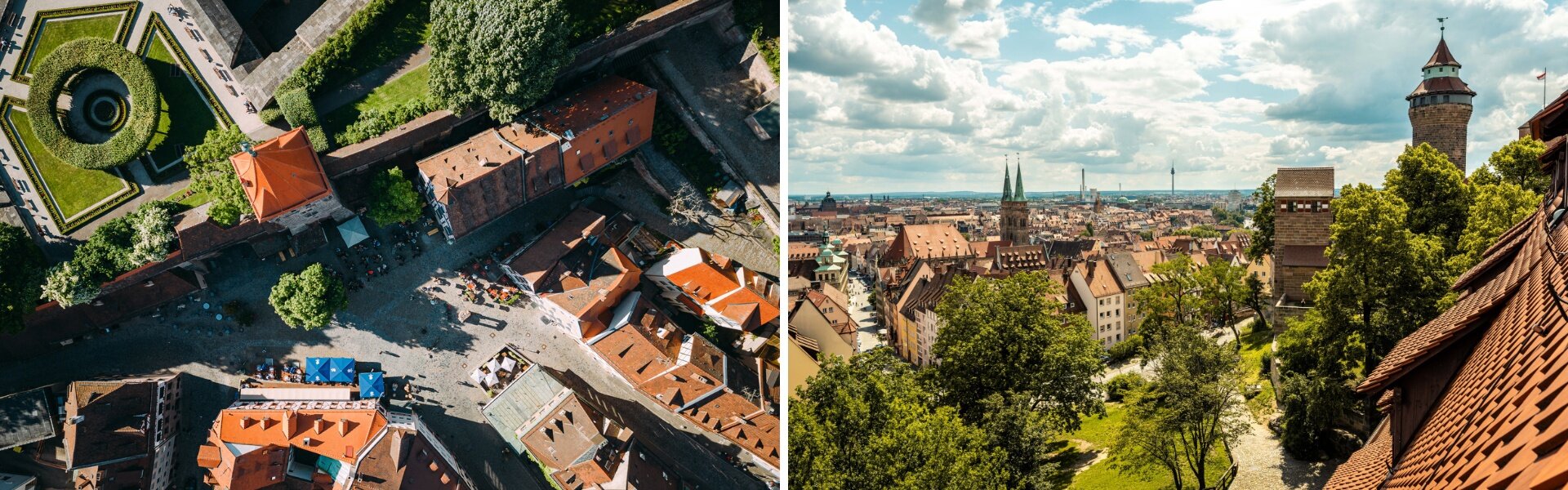 Kaiserburg und Nürnberger Altstadt aus der Vogelperspektive