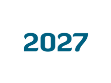 Zahlenfolge '2027" in blauer, fetter Schrift auf weißem Hintergrund.