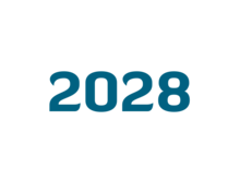 Zahlenfolge '2028' in blauer, fetter Schrift auf weißem Hintergrund.